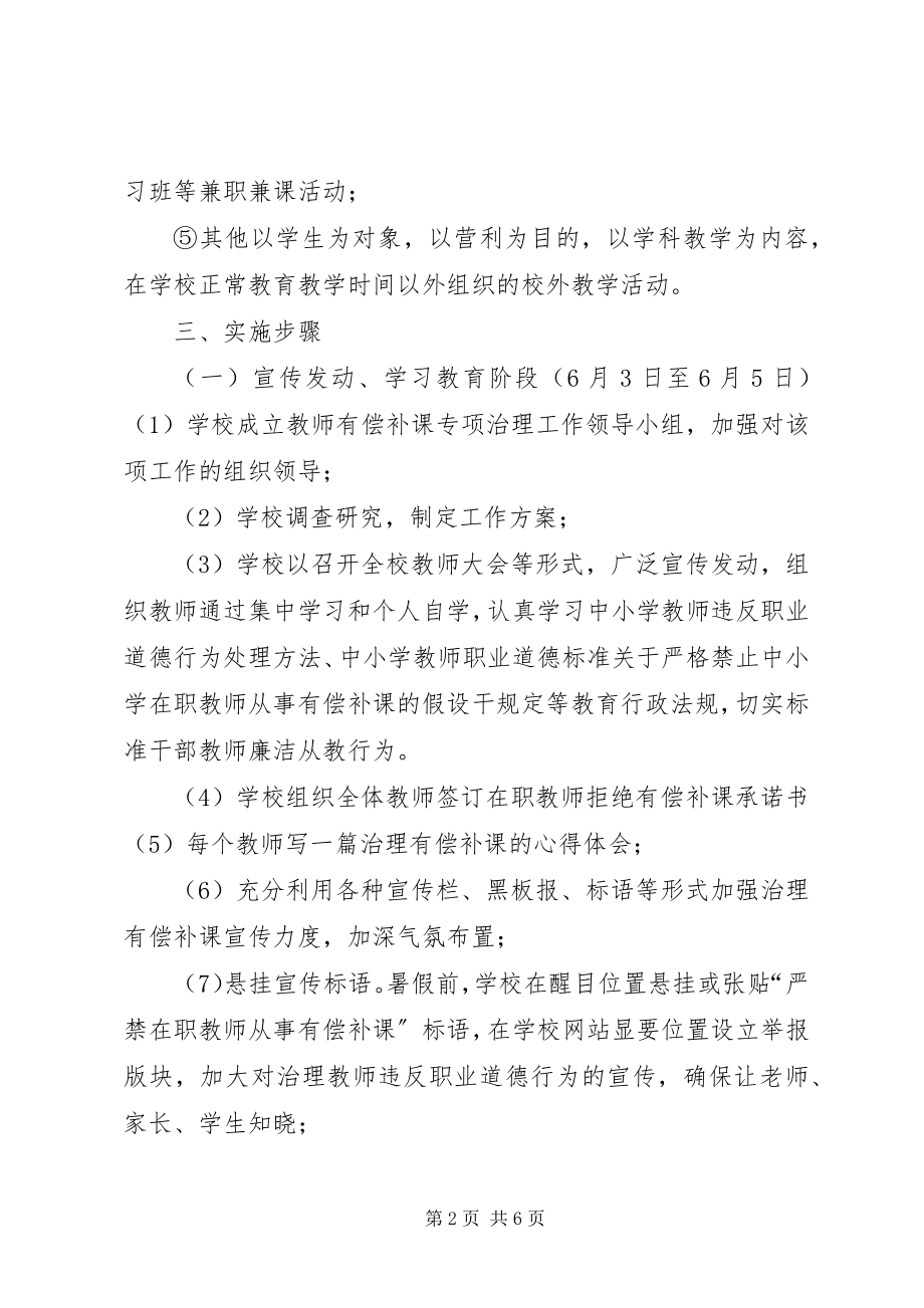 2023年胜利小学有偿补课专项治理工作方案.docx_第2页