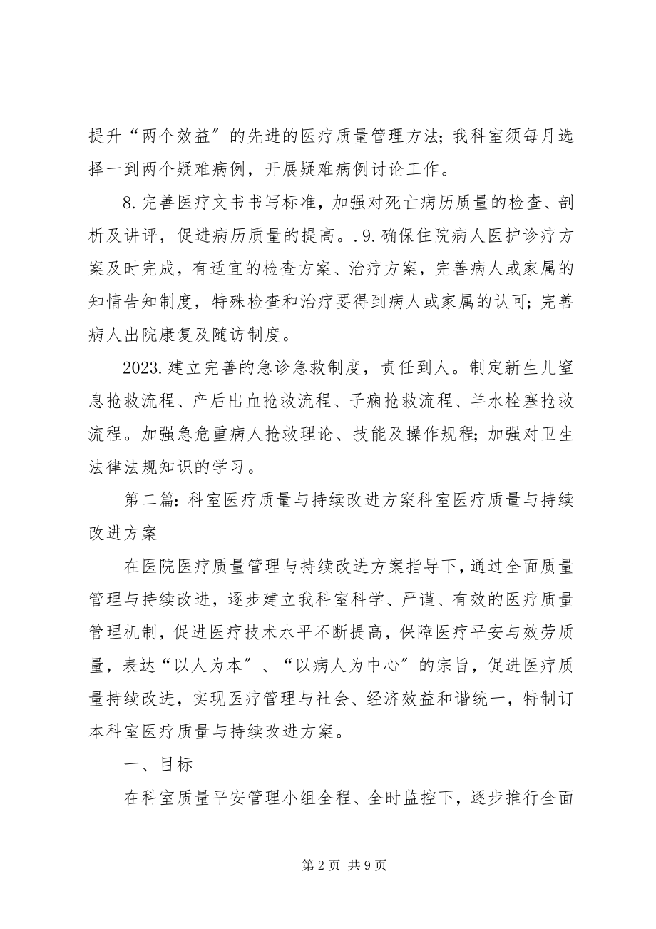 2023年科室质量管理与持续改进工作方案.docx_第2页