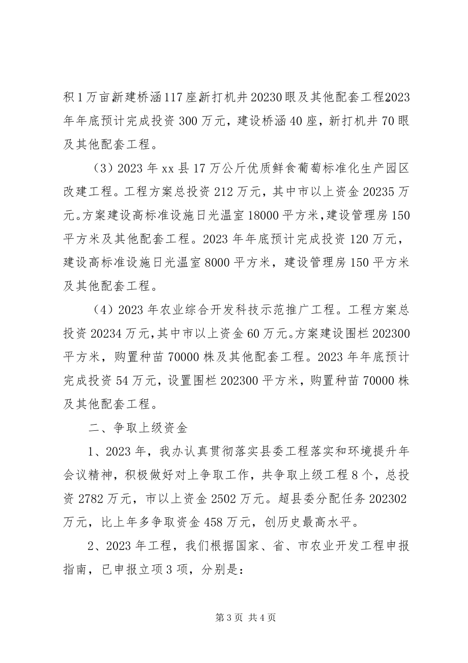 2023年xx县农业综合开发办公室工作报告材料.docx_第3页