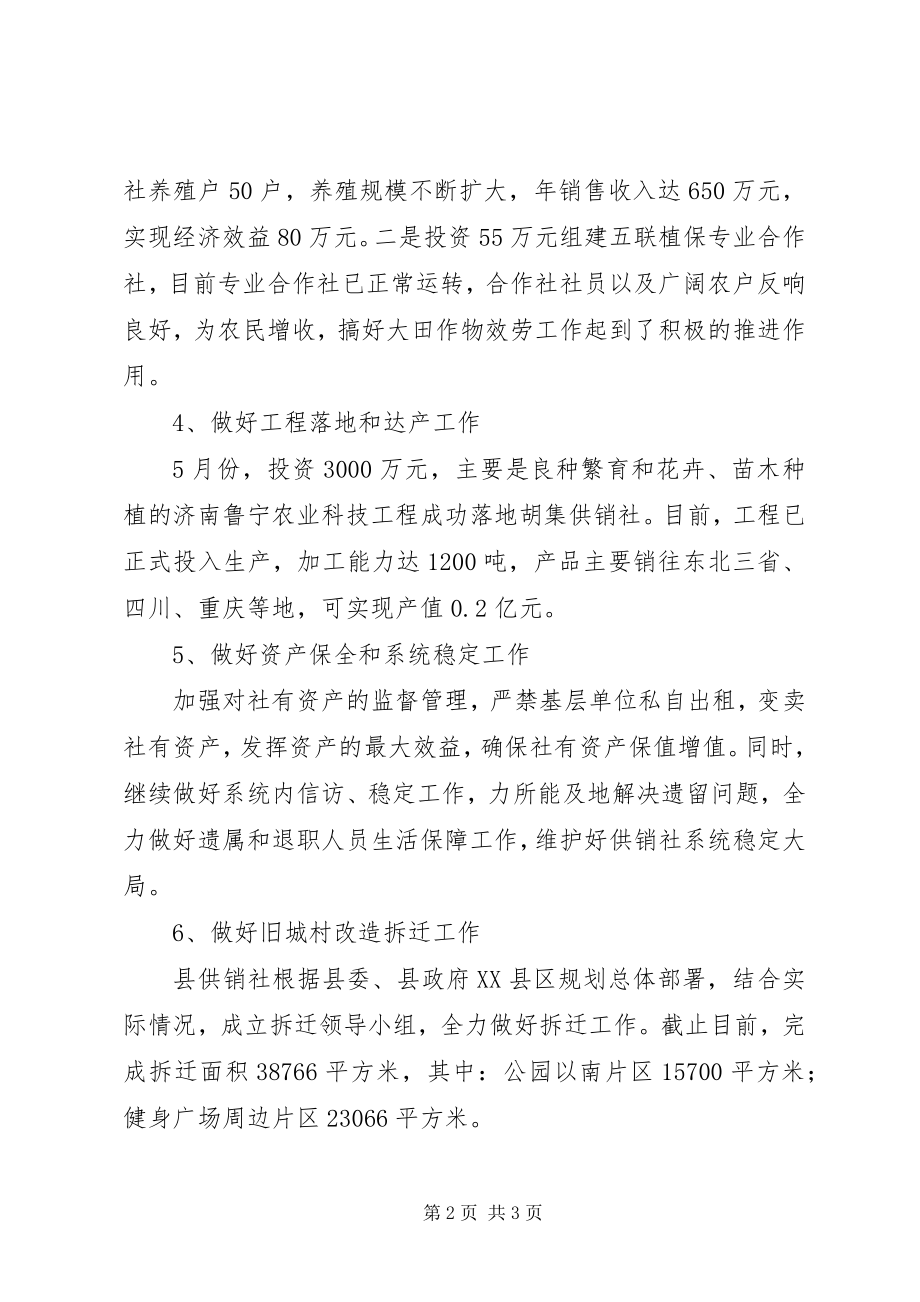 2023年xx县供销社工作报告材料.docx_第2页