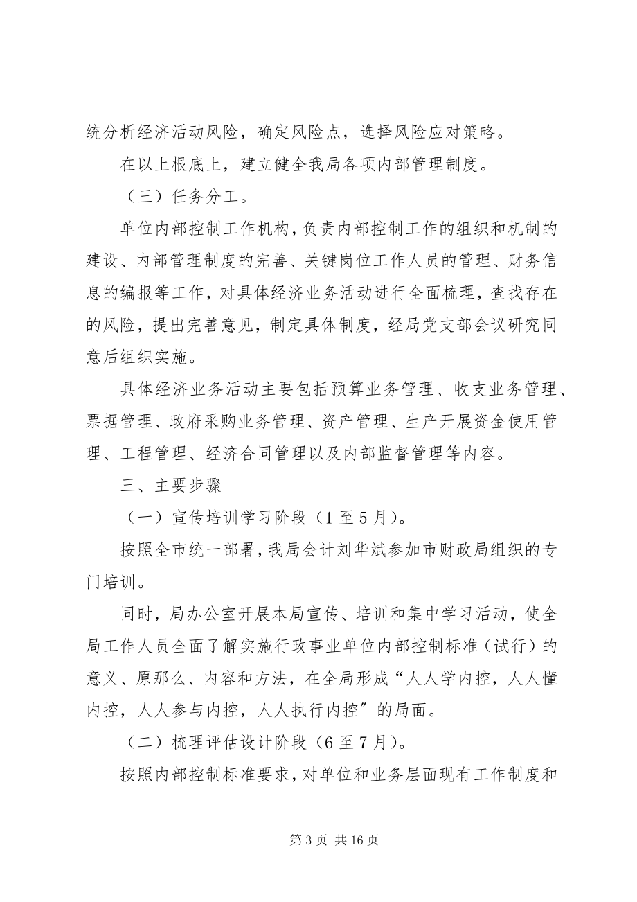 2023年行政事业单位内部控制工作方案内部控制的工作部署.docx_第3页