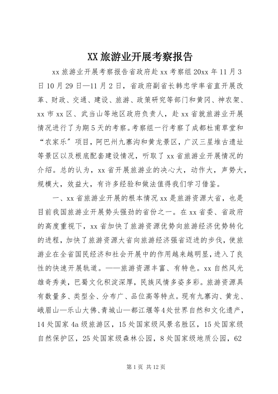 2023年XX旅游业发展考察报告.docx_第1页