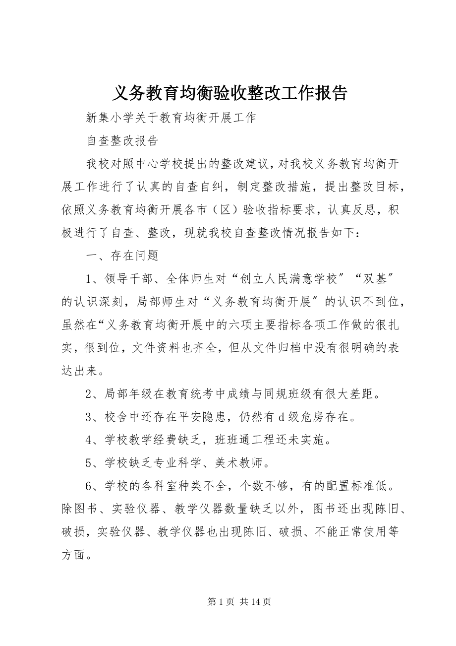 2023年义务教育均衡验收整改工作报告.docx_第1页