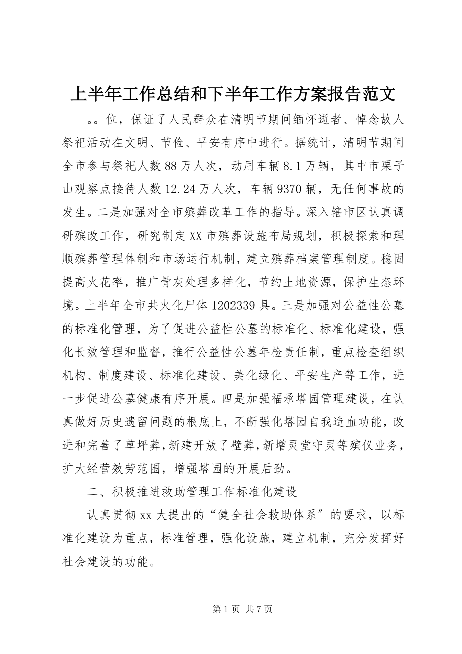 2023年上半年工作总结和下半年工作计划报告2.docx_第1页