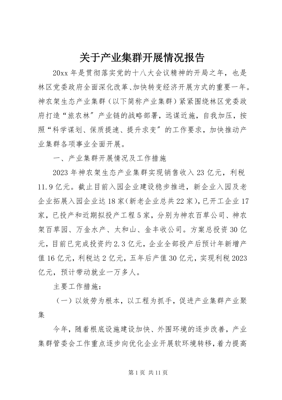 2023年产业集群发展情况报告.docx_第1页