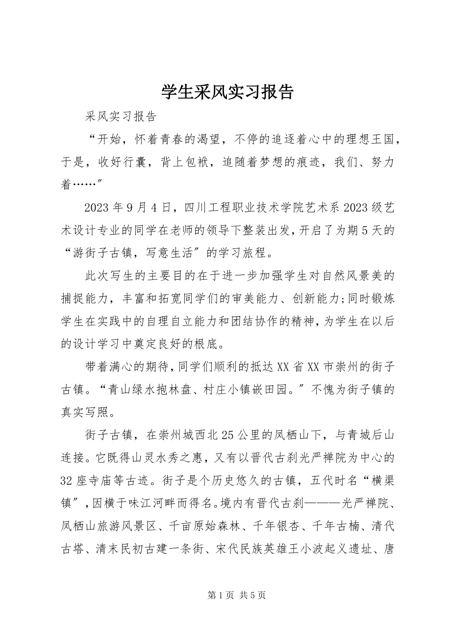 2023年《学生采风实习报告》.docx_第1页