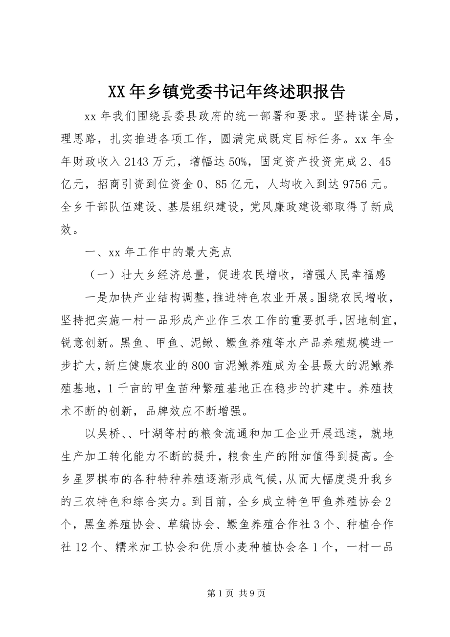 2023年乡镇党委书记年终述职报告2.docx_第1页