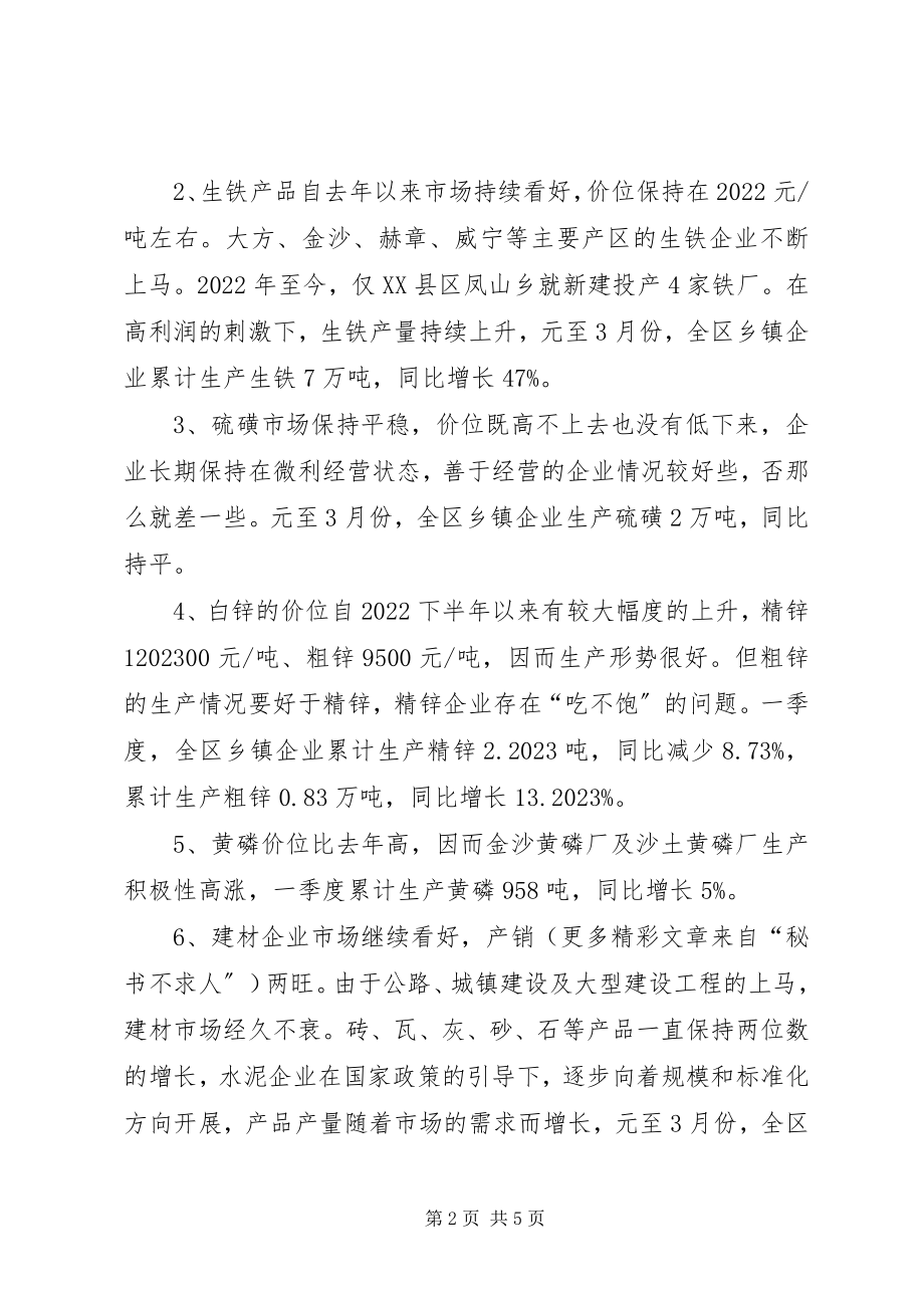 2023年XX地区乡镇企业一季度经济运行分析乡镇企业局新编.docx_第2页