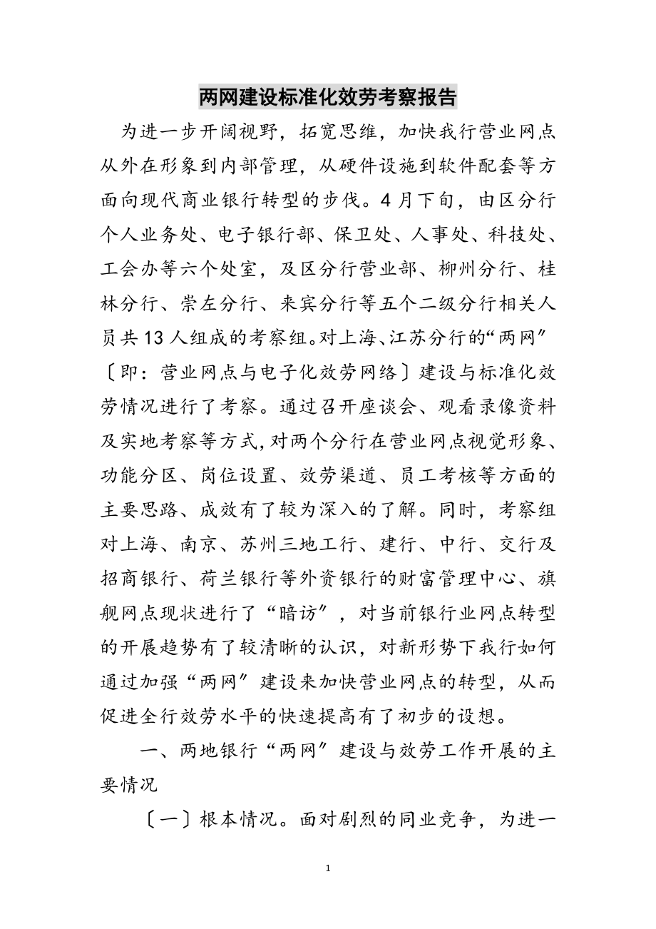 2023年两网建设规范化服务考察报告范文.doc_第1页