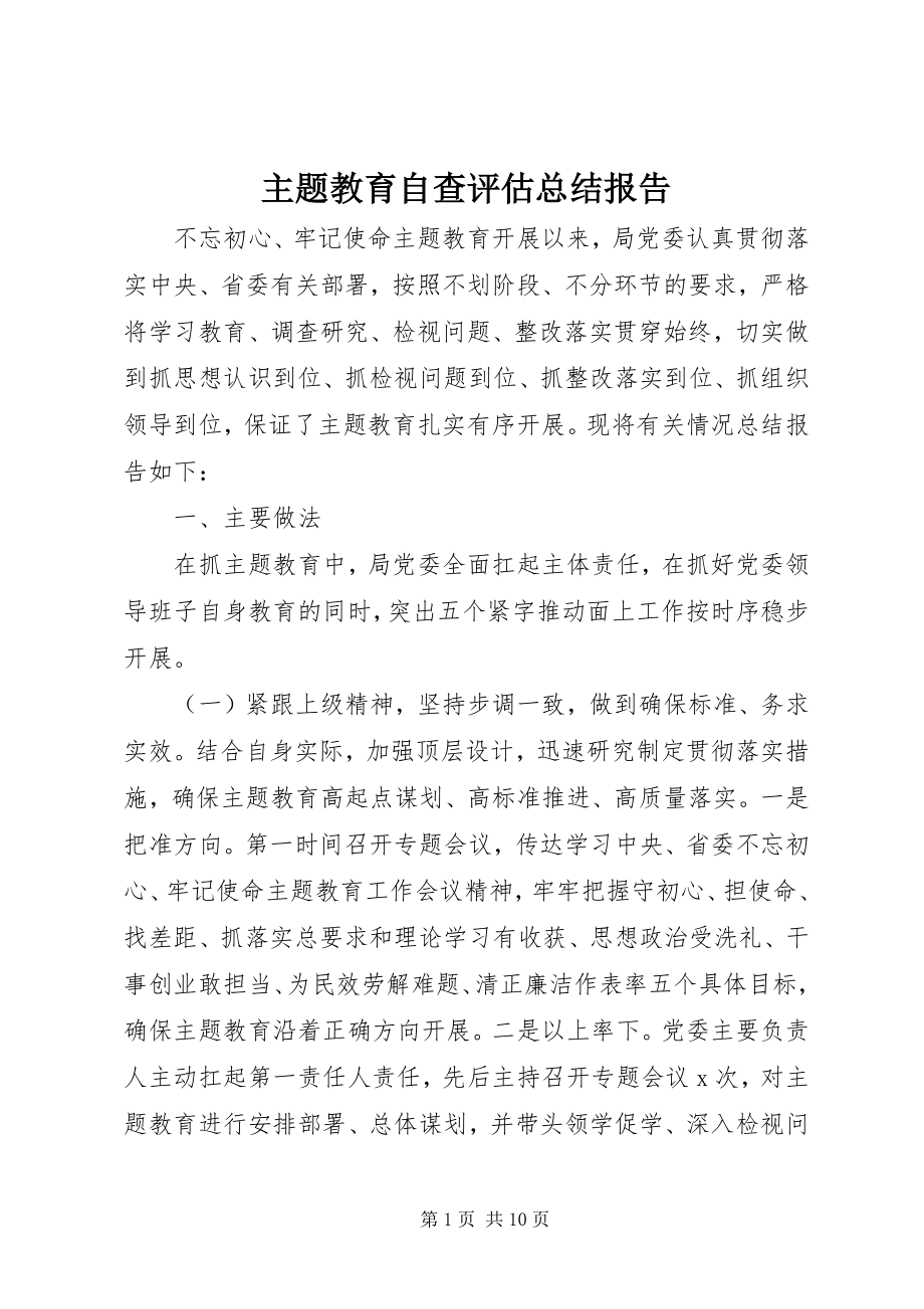 2023年主题教育自查评估总结报告.docx_第1页