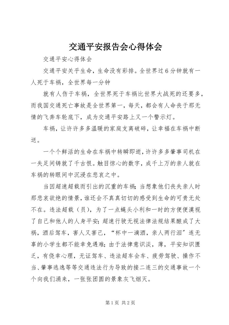 2023年交通安全报告会心得体会.docx_第1页