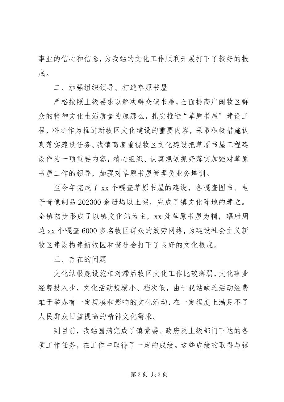 2023年乡镇文化站工作自查报告.docx_第2页