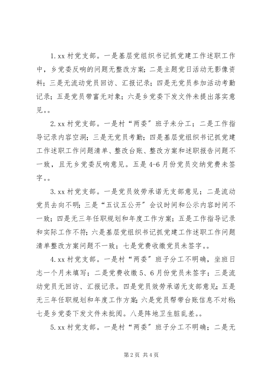 2023年乡镇上半年基层党建工作检查督查情况报告.docx_第2页