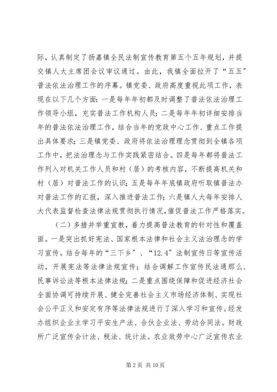 2023年五五普法工作及法治镇创建工作自查报告.docx_第2页