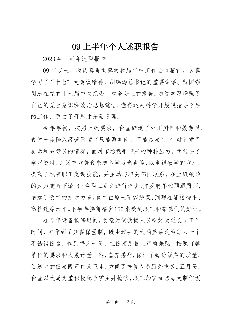 2023年上半年个人述职报告.docx_第1页