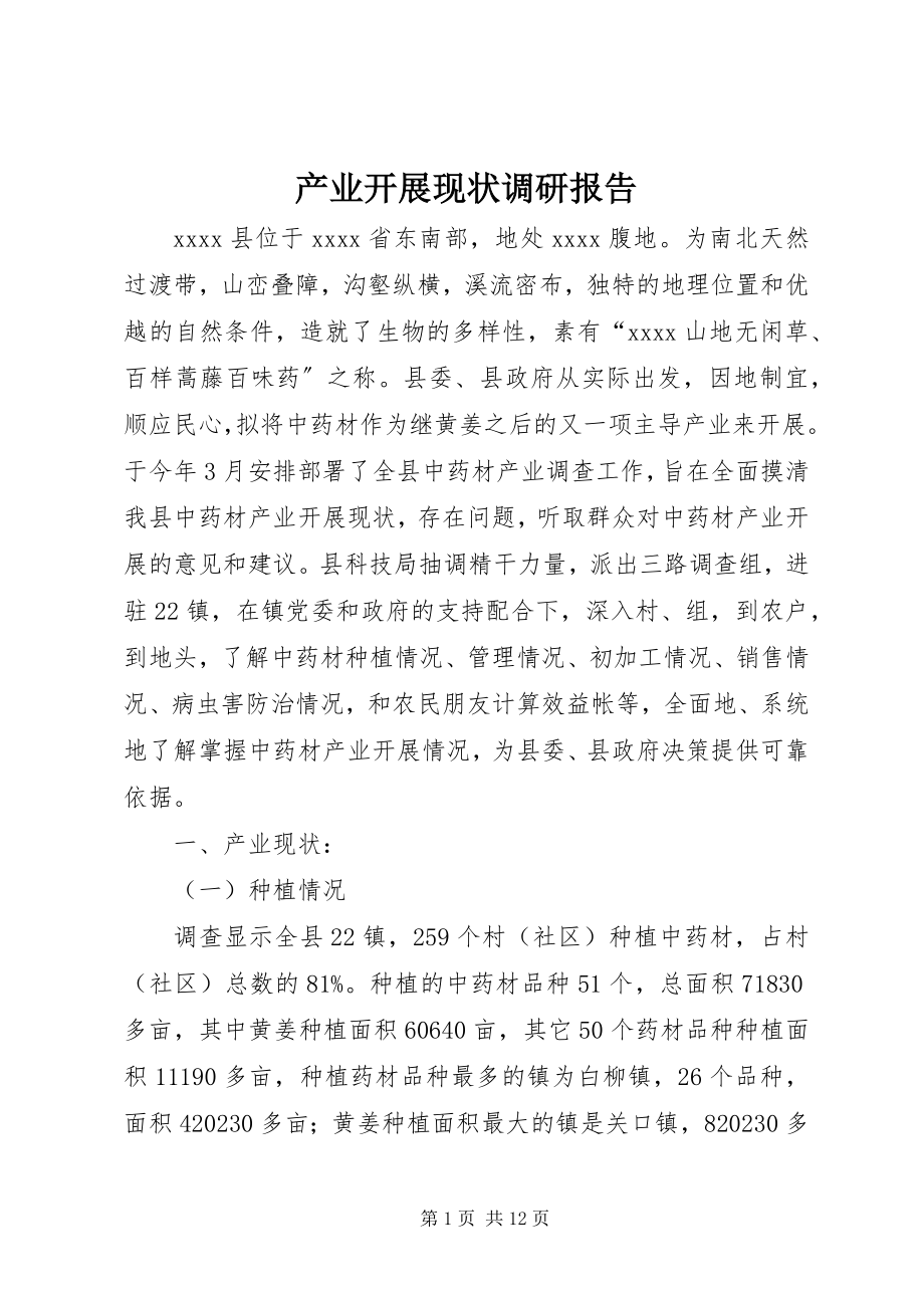 2023年产业发展现状调研报告新编.docx_第1页