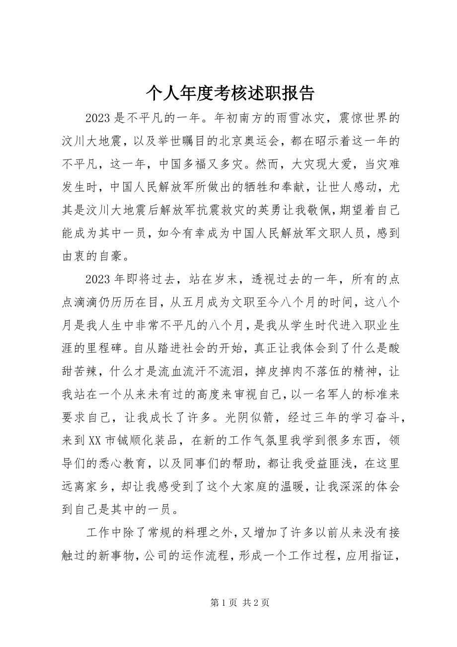 2023年个人年度考核述职报告.docx_第1页