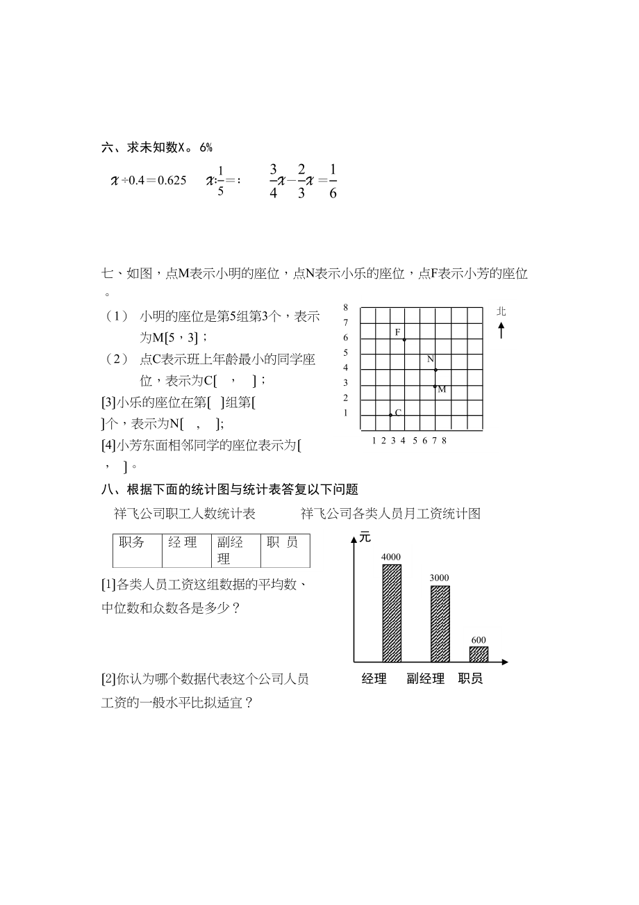 2023年小学六年级数学综合练习题二.docx_第3页