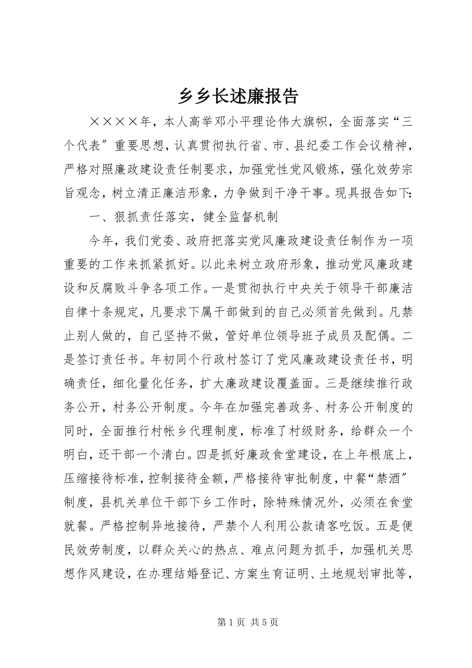 2023年乡乡长述廉报告.docx_第1页