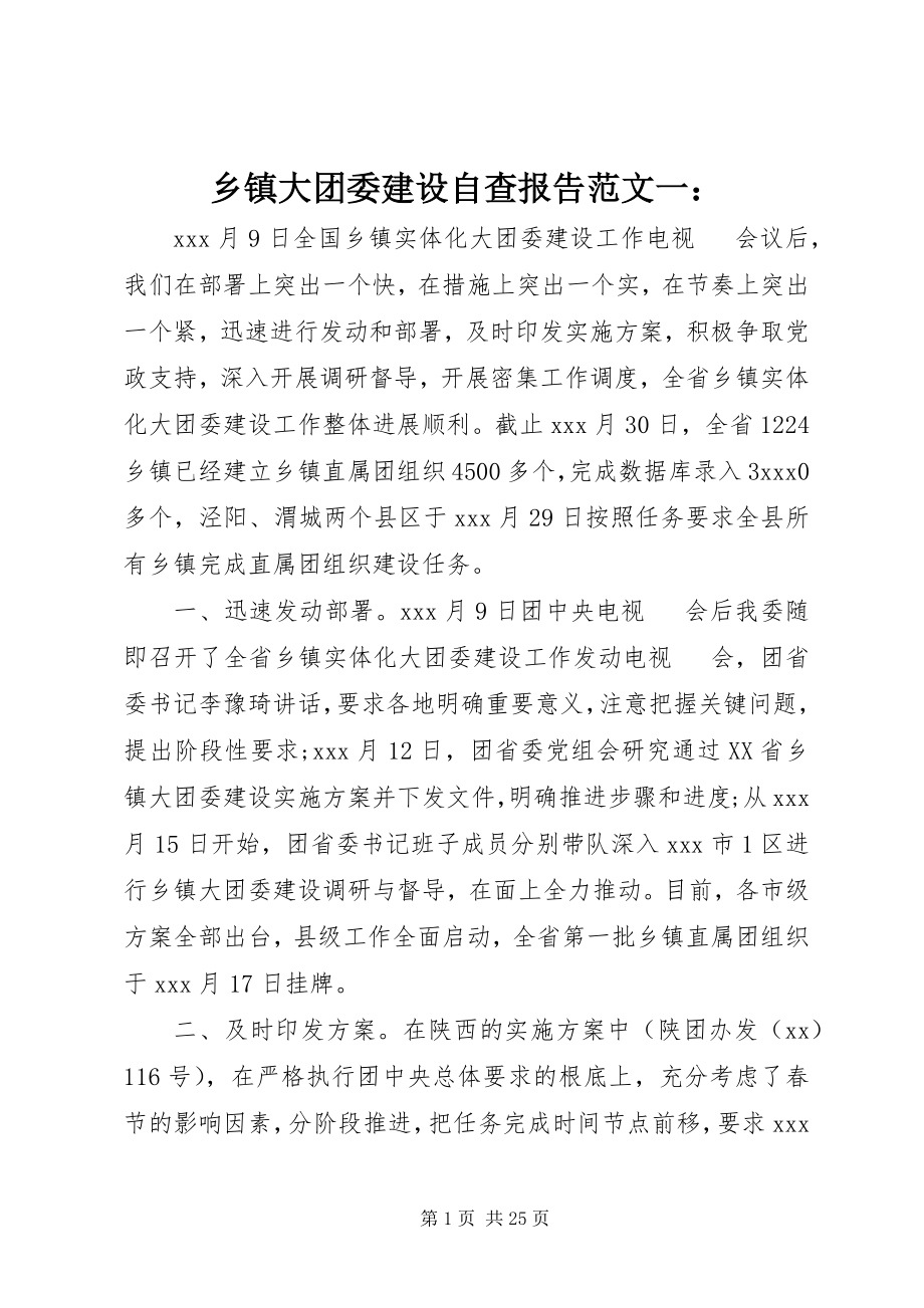 2023年乡镇大团委建设自查报告一.docx_第1页