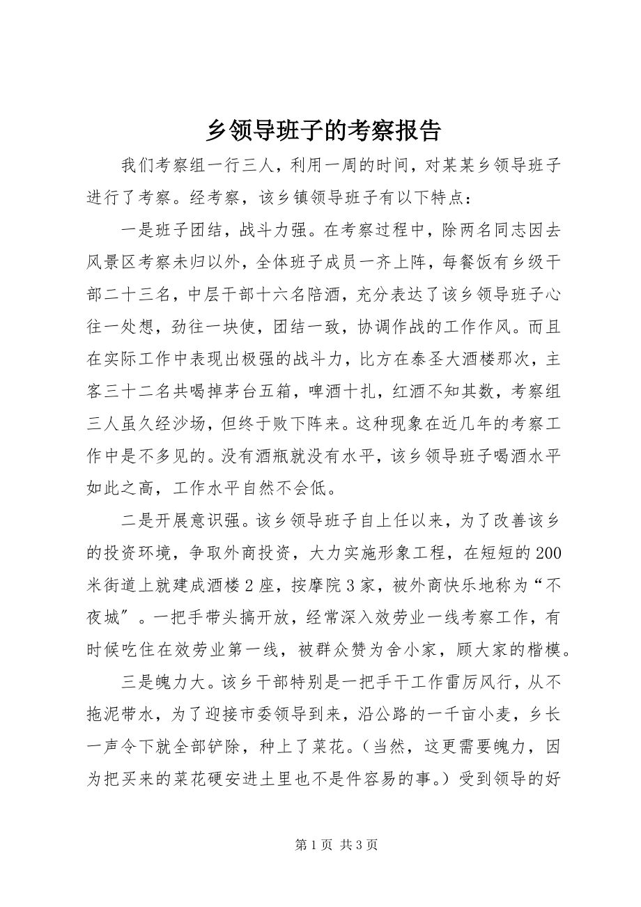 2023年乡领导班子的考察报告.docx_第1页