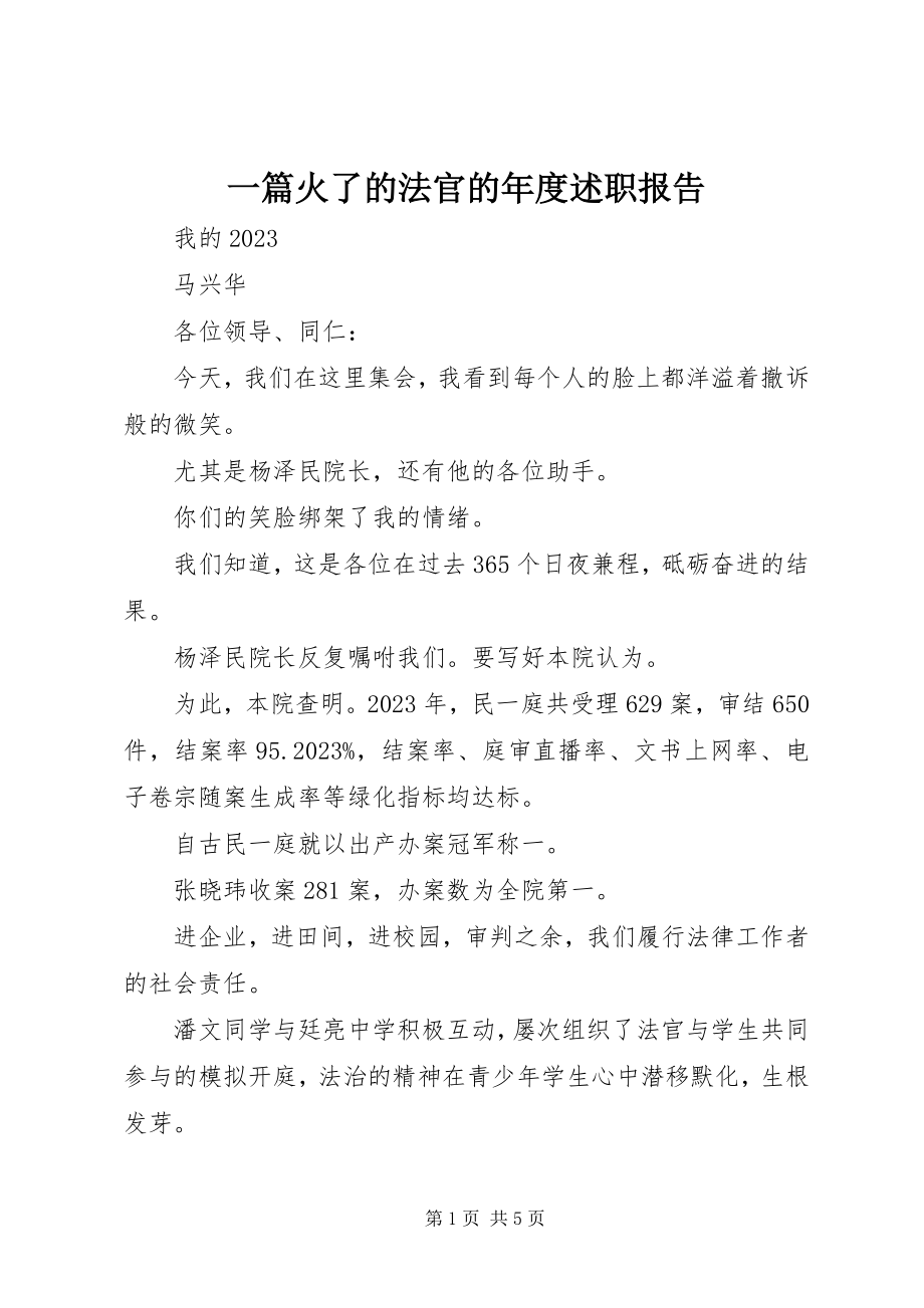 2023年一篇火了的法官的年度述职报告.docx_第1页