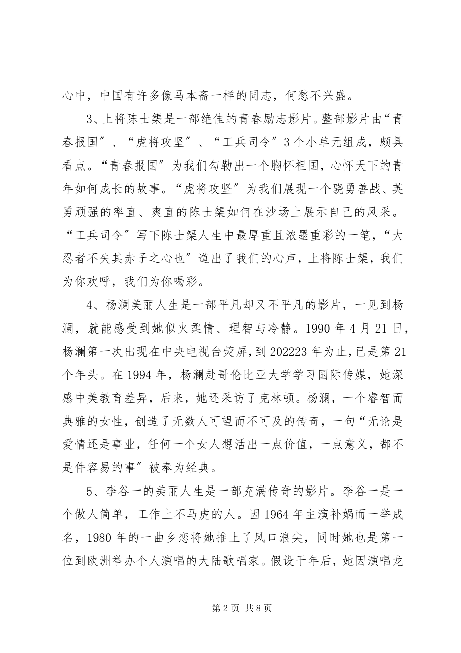 2023年《我最喜欢的二十部影片》《读书报告》新编.docx_第2页