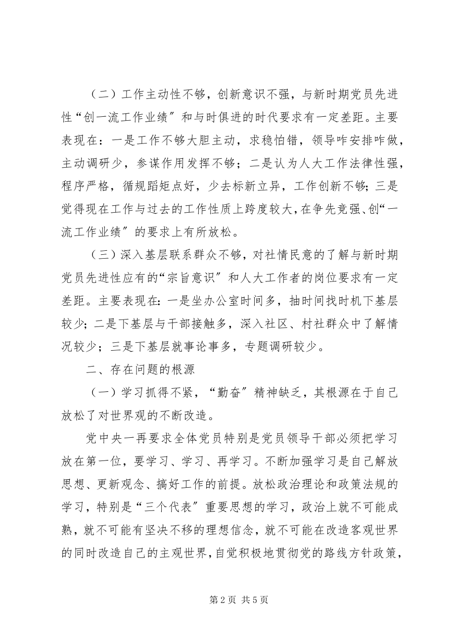 2023年人大办公室主任党性分析材料.docx_第2页