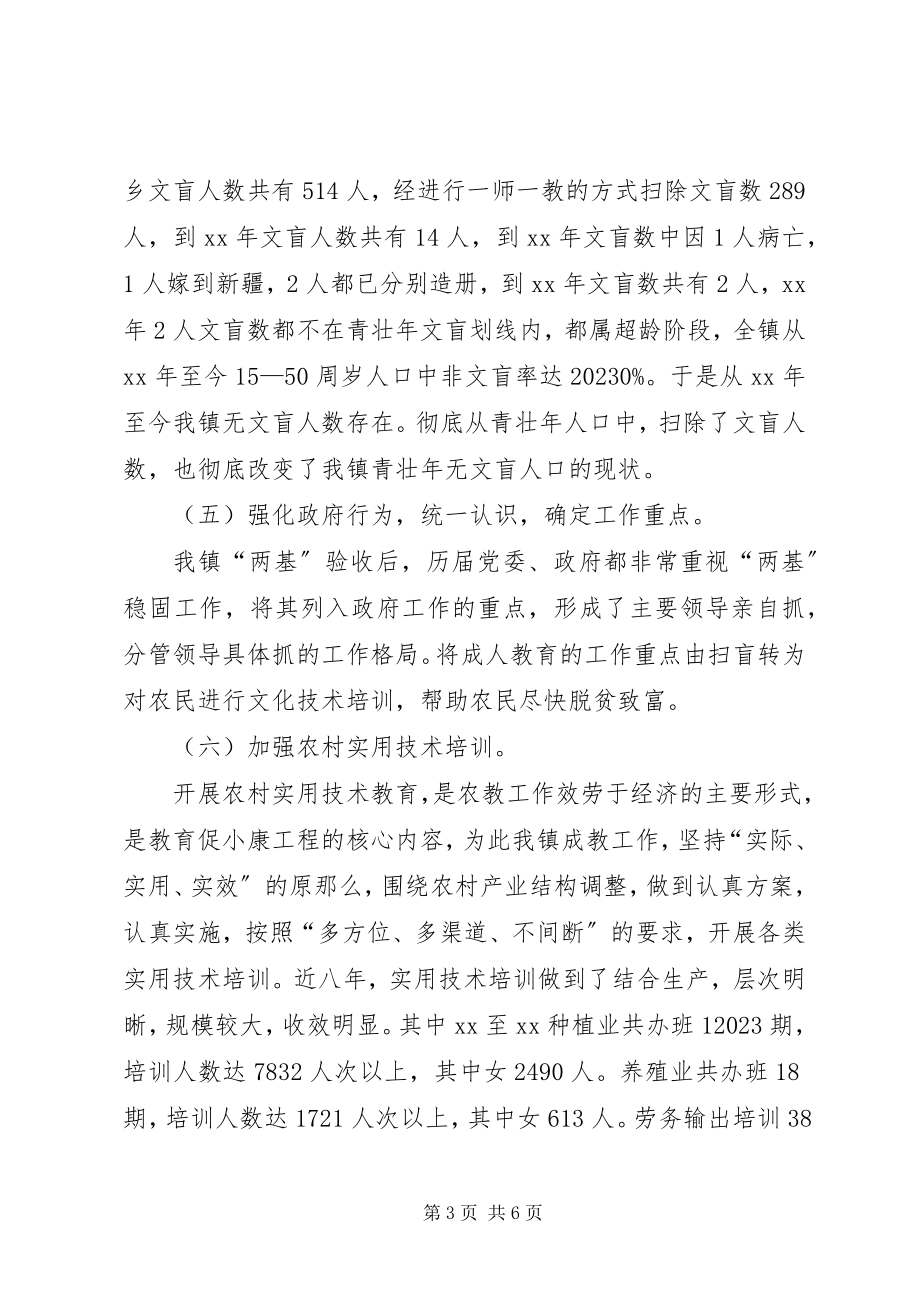 2023年乡镇关于扫盲工作的自查报告.docx_第3页