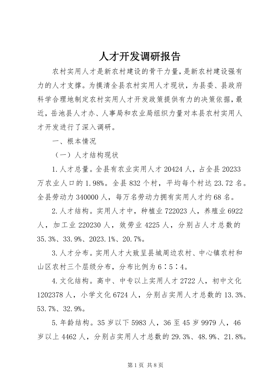 2023年人才开发调研报告.docx_第1页