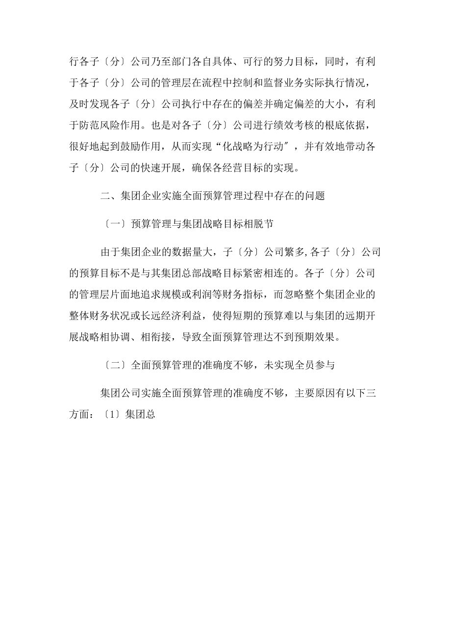 2023年企业全面预算管理问题分析2.docx_第3页