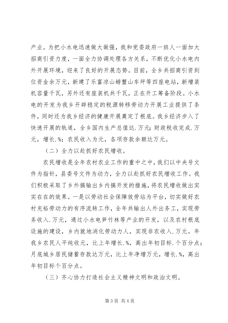 2023年乡党委书记工作述职报告述职报告.docx_第3页