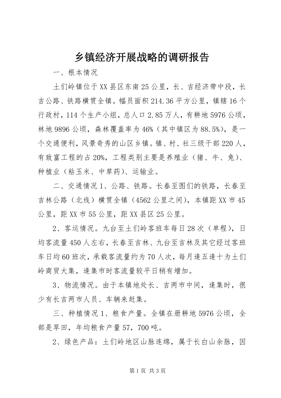 2023年乡镇经济发展战略的调研报告.docx_第1页