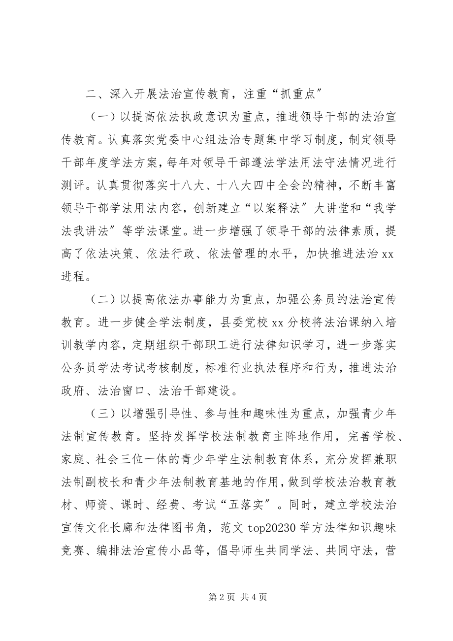 2023年乡镇“六五”普法总结检查验收自查报告.docx_第2页