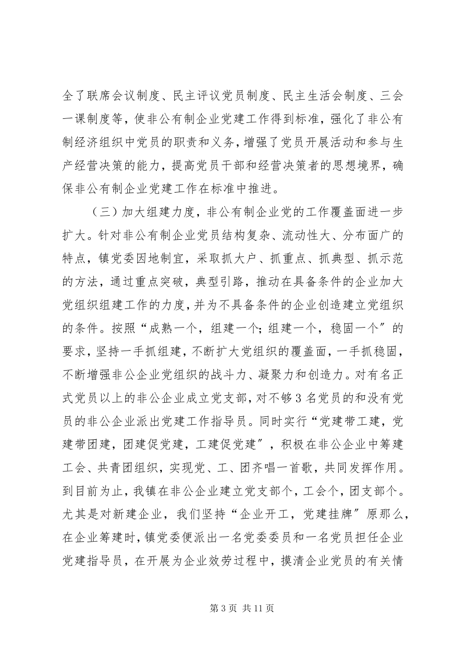 2023年乡镇非公经济组织党的建设工作规划暨自查报告.docx_第3页