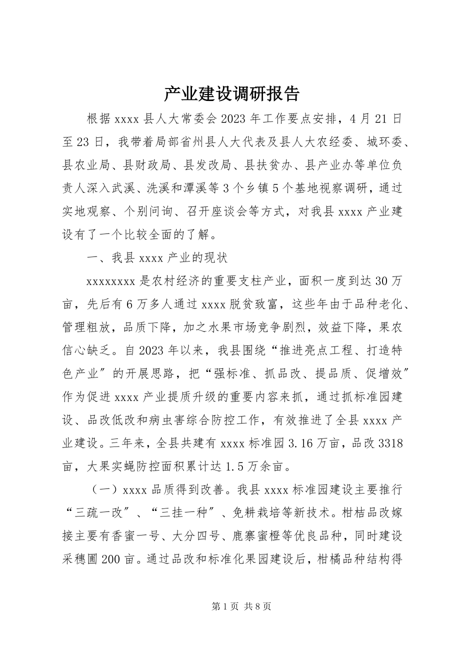 2023年产业建设调研报告新编.docx_第1页