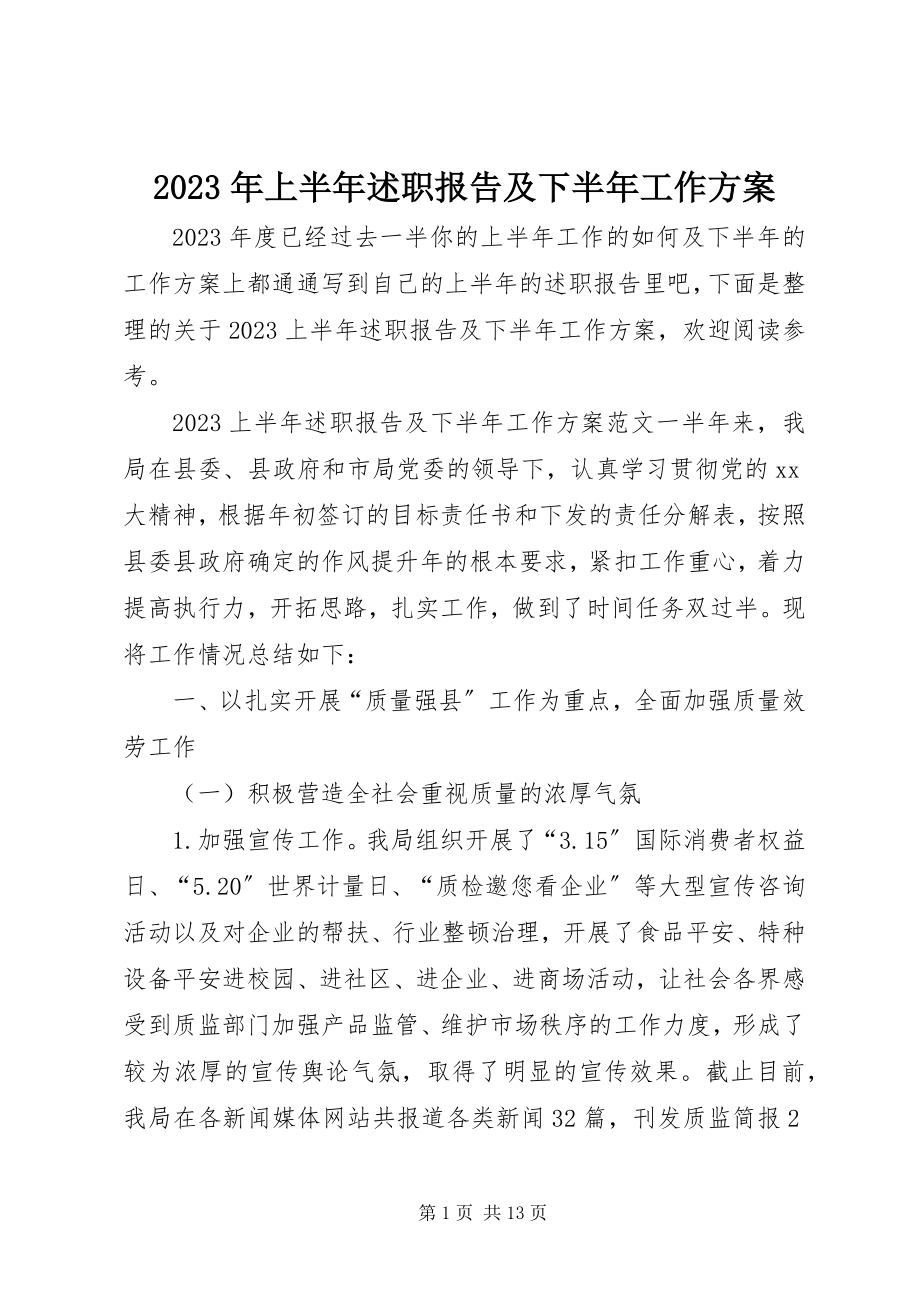 2023年上半年述职报告及下半工作计划.docx_第1页