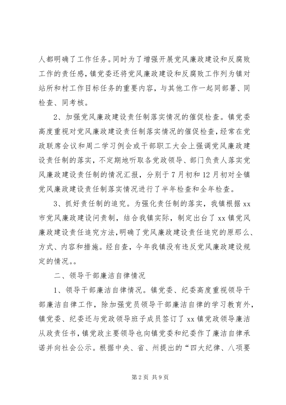 2023年乡镇年度党风廉政建设责任制落实情况自查报告.docx_第2页