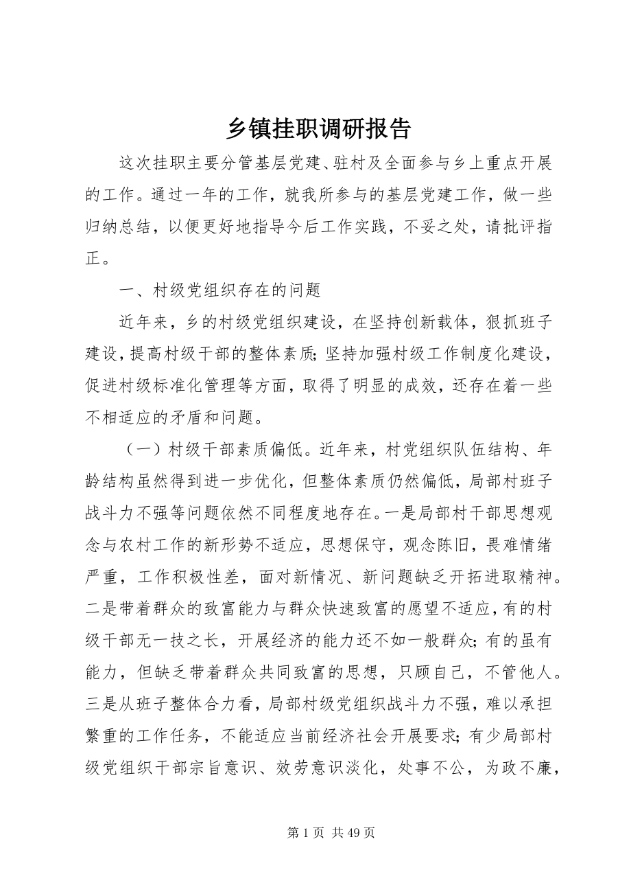 2023年乡镇挂职调研报告.docx_第1页