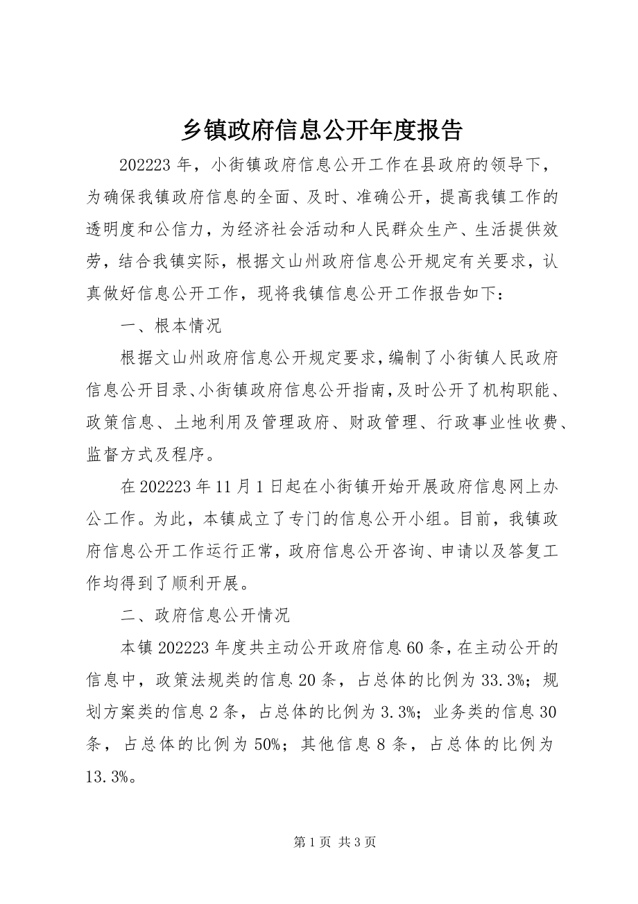 2023年乡镇政府信息公开年度报告.docx_第1页