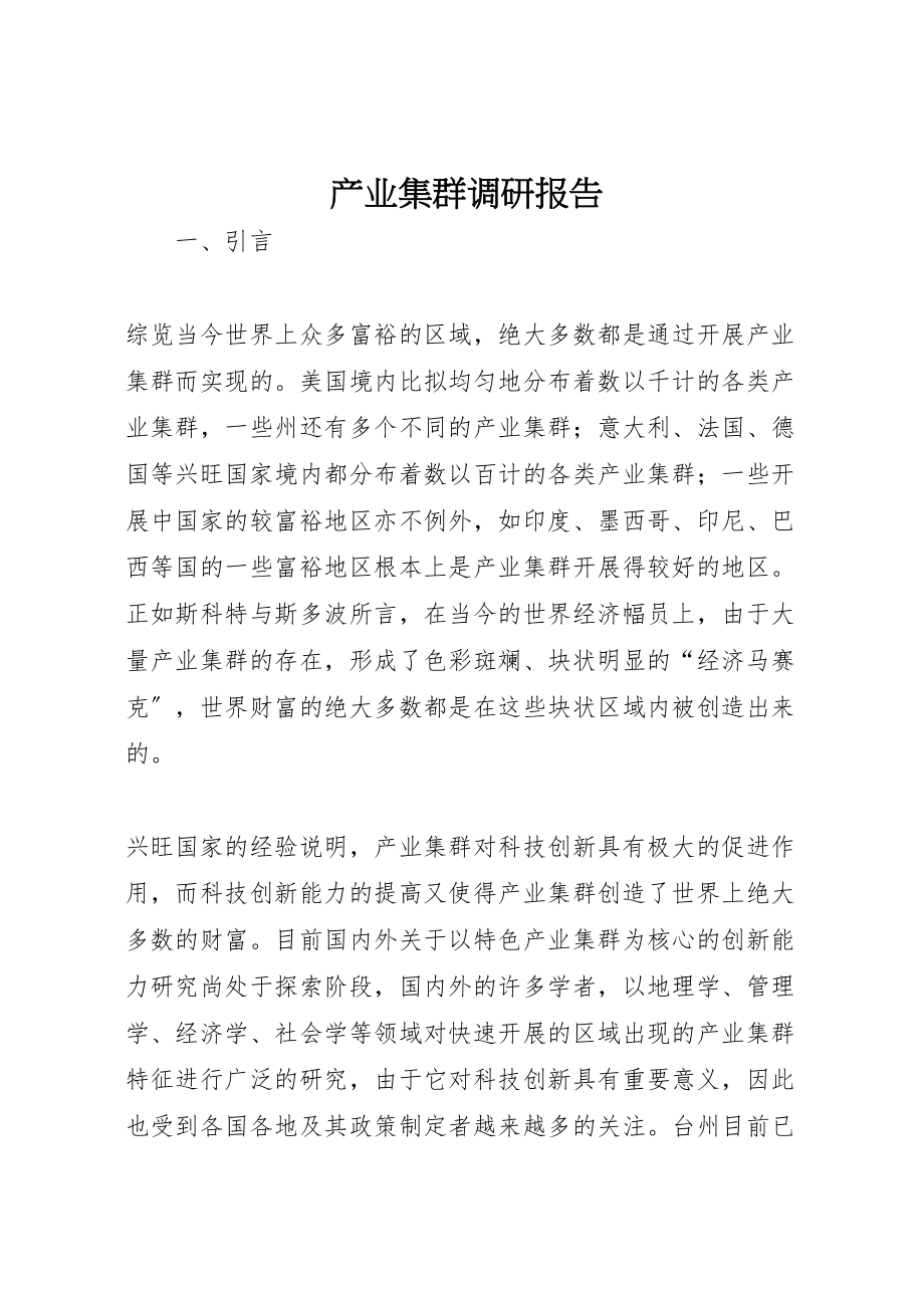 2023年产业集群调研报告.doc_第1页