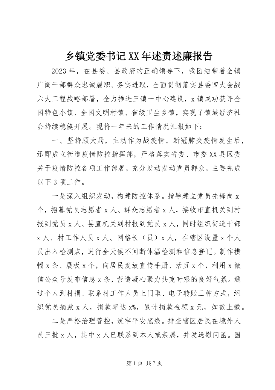 2023年乡镇党委书记述责述廉报告2.docx_第1页