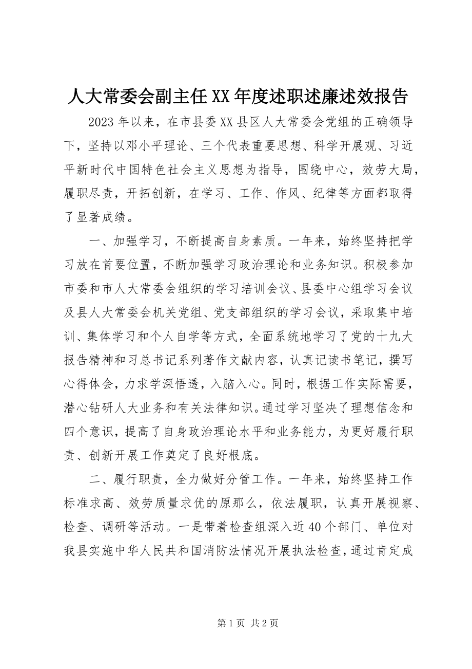 2023年人大常委会副主任度述职述廉述效报告.docx_第1页