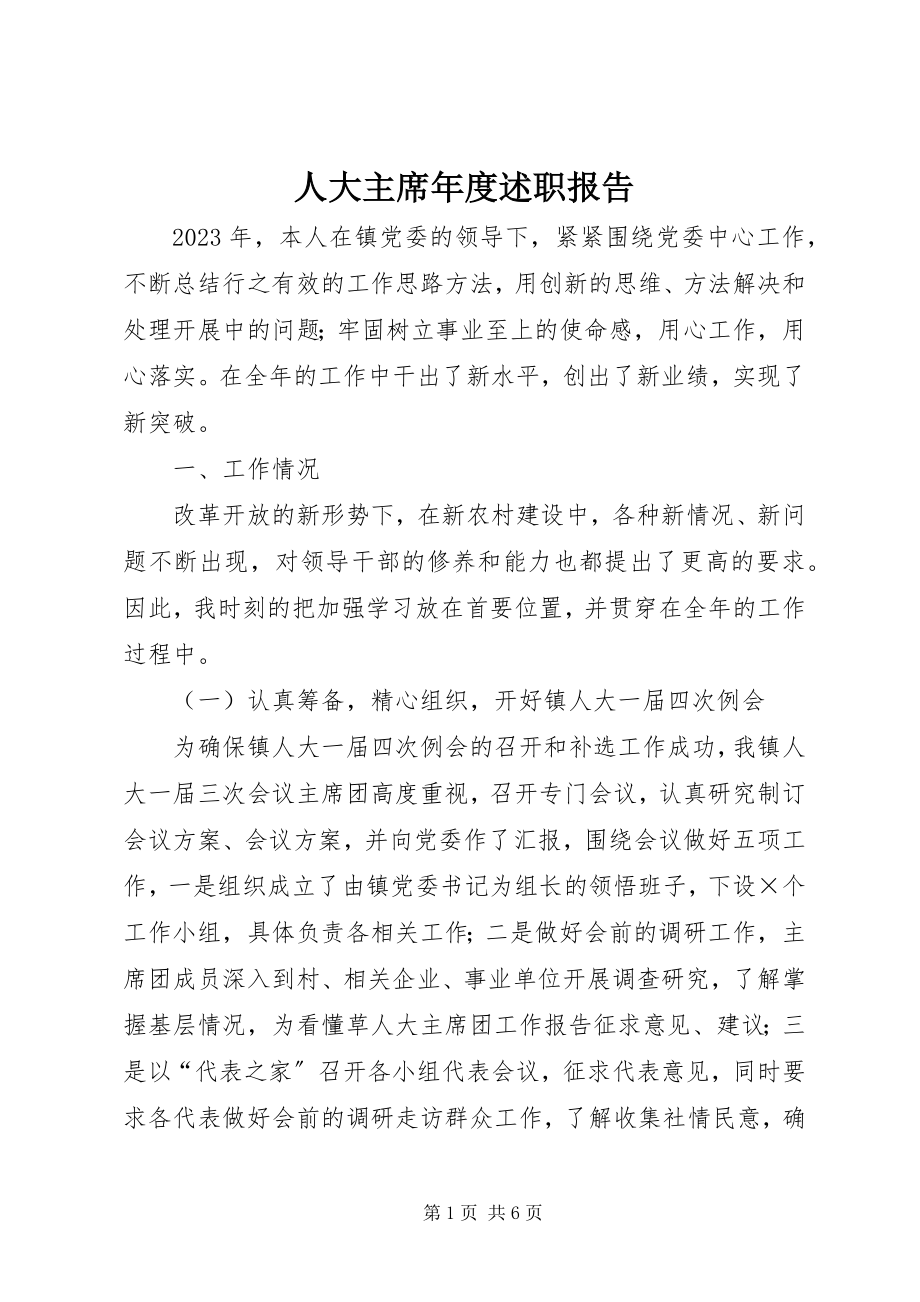 2023年人大主席年度述职报告.docx_第1页