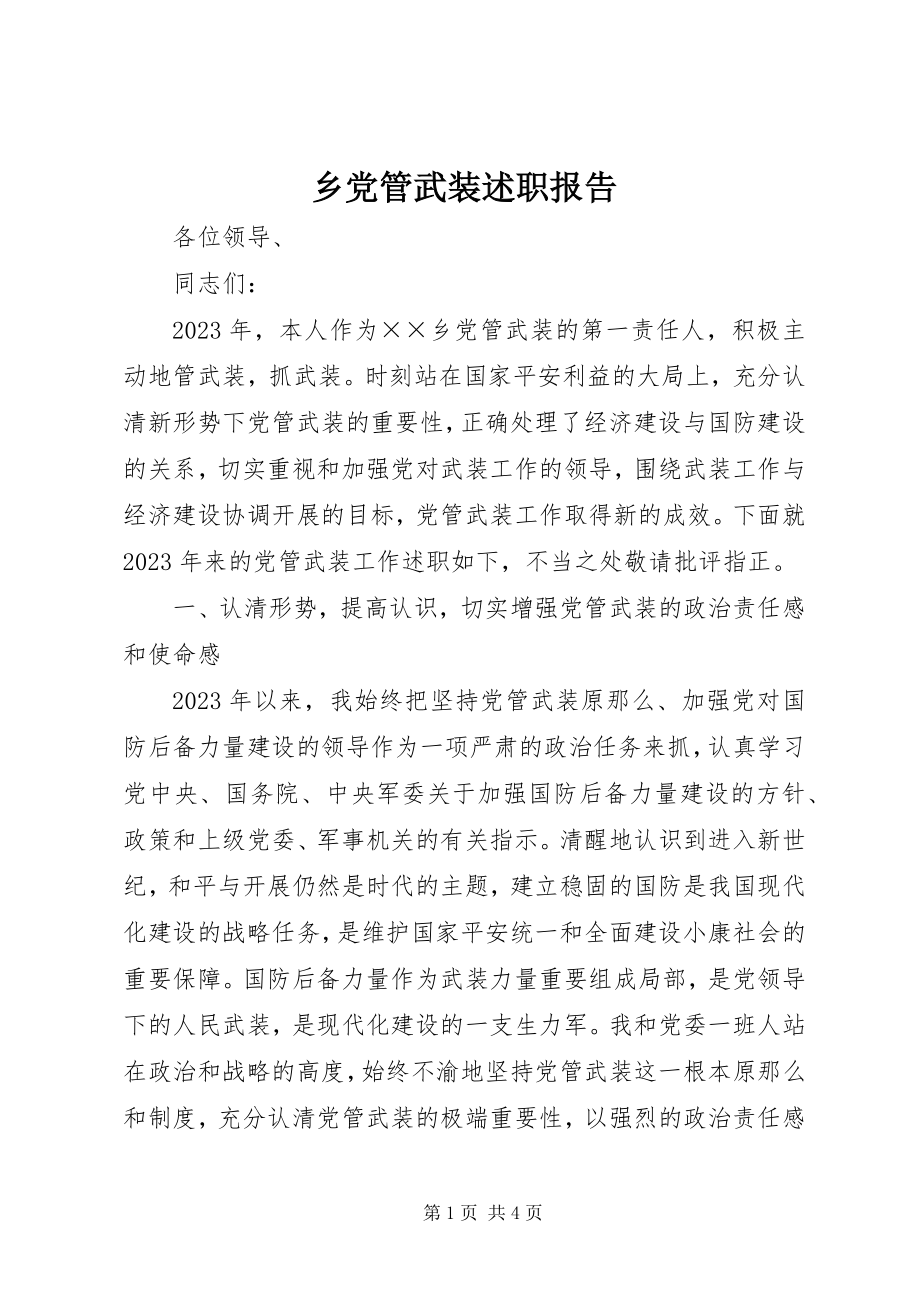 2023年乡党管武装述职报告.docx_第1页