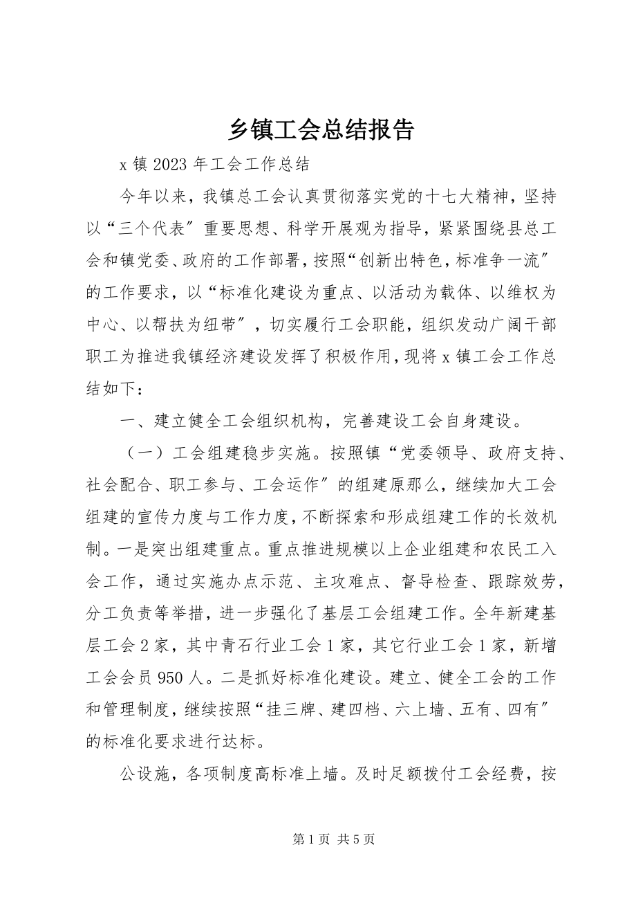 2023年乡镇工会总结报告.docx_第1页