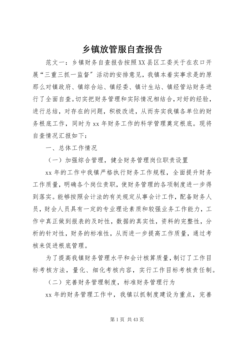 2023年乡镇放管服自查报告.docx_第1页