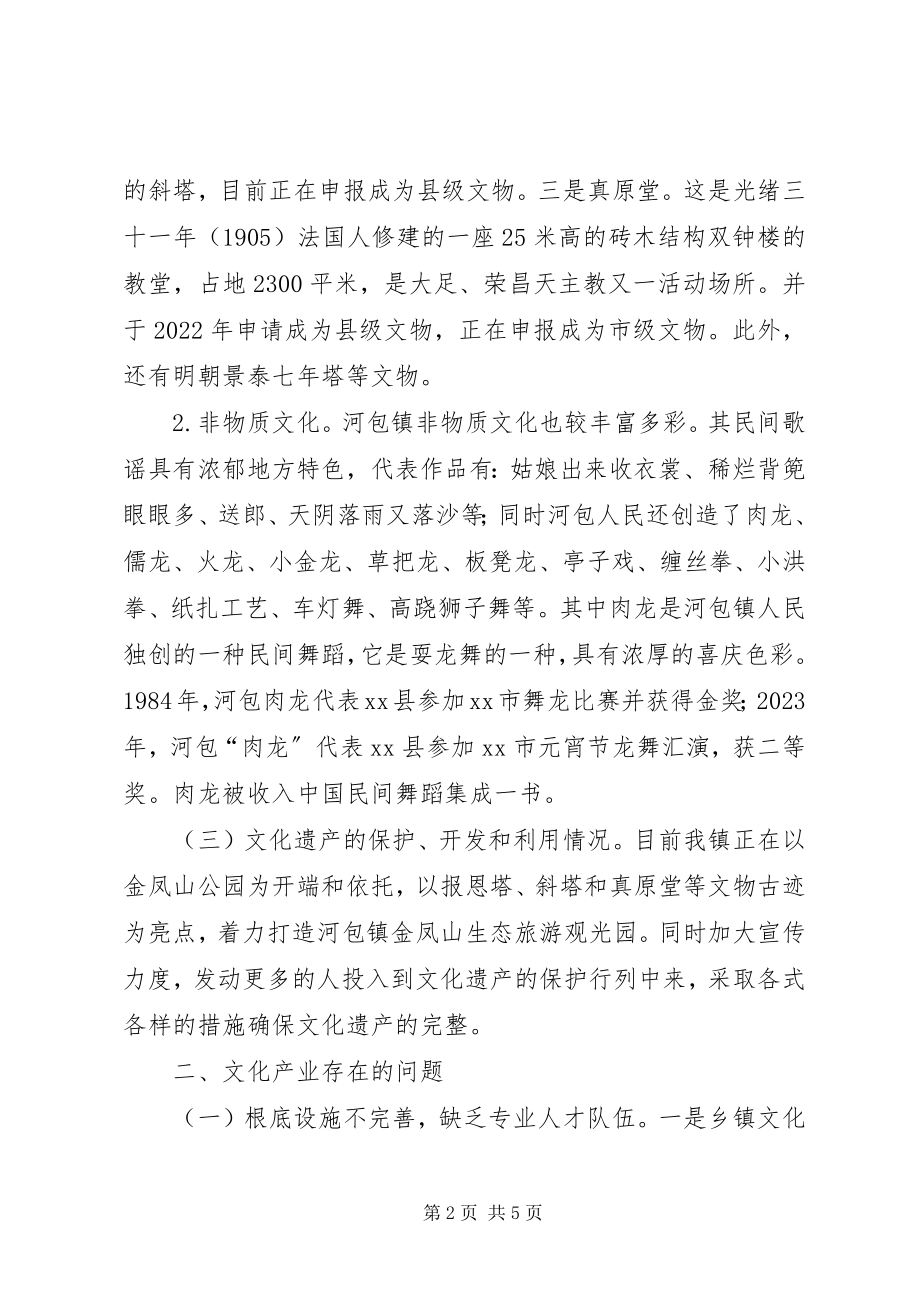 2023年乡镇文化产业发展情况的调研报告.docx_第2页