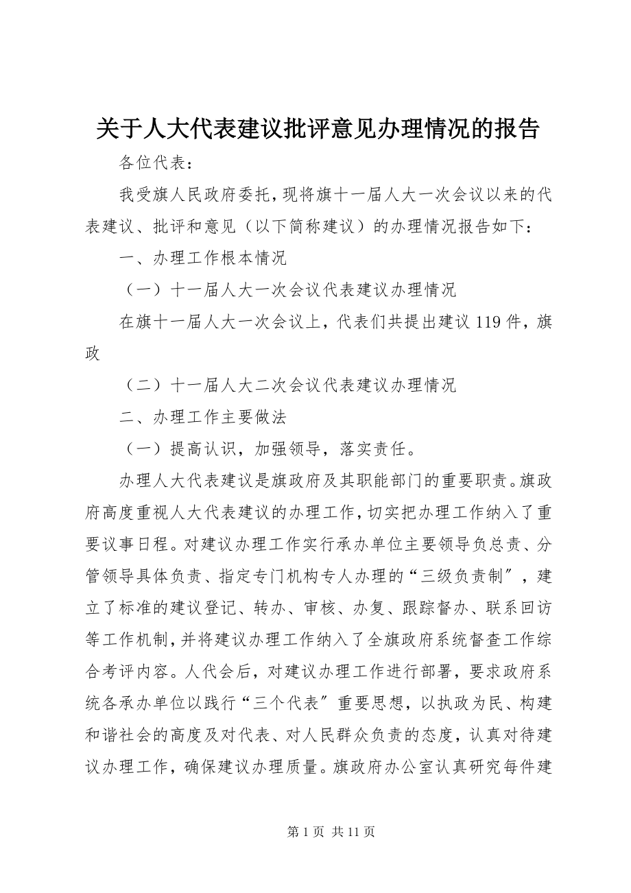 2023年人大代表建议批评意见办理情况的报告.docx_第1页