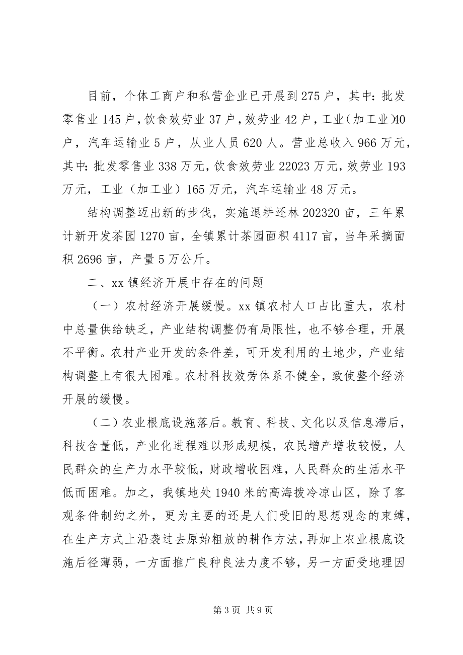 2023年乡镇经济发展中存在的问题及对策调研报告.docx_第3页